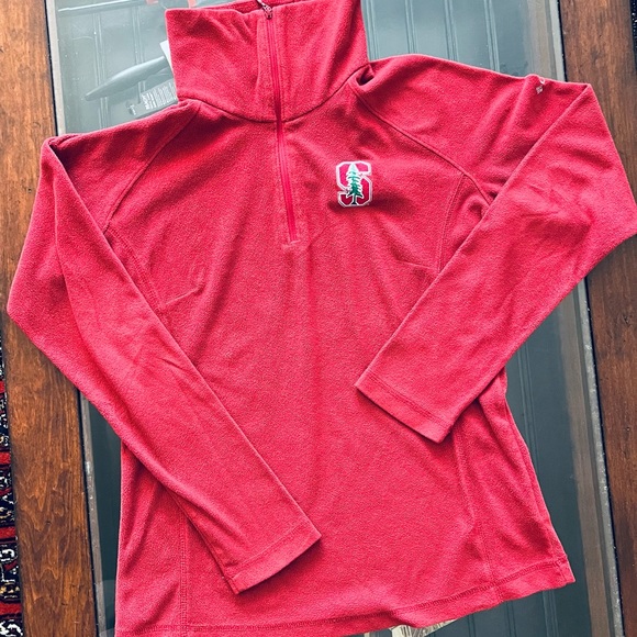 Columbia Stanford Univeristy Sweater Fleece Red Womens Small Embroidered Logo - Picture 1 of 9